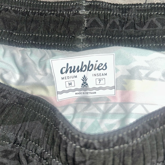 NEW Chubbies The Quests Training Shorts 7” Black Teal Geometric - Picture 8 of 8